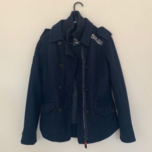 SuperDry Navy Blue Coat